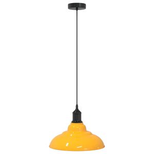 vidaXL Lampă suspendată reglabilă pe &icirc;nălțime E27 Galben lucios Metal