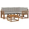 vidaXL Set de canapele de exterior 5 buc. Gri natural și deschis