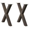 vidaXL Picioare de masă &icirc;n formă de X, 2 buc., oțel natural, 80x(72-73) cm