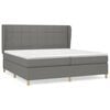 vidaXL Pat box spring cu saltea, gri &icirc;nchis, 200x200 cm, textil
