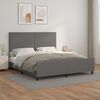 vidaXL Cadru de pat cu tăblie, gri, 160x200 cm, piele ecologică