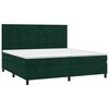 vidaXL Pat box spring cu saltea, verde &icirc;nchis, 200x200 cm, catifea