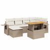 vidaXL Set canapele de grădină, 7 piese, cu perne, bej, poliratan