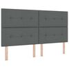 vidaXL Cadru de pat cu headboard Gri &icirc;nchis 180 x 200 cm țesătură