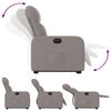 vidaXL Fotoliu electric rabatabil cu ridicare, gri taupe, textil