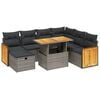 vidaXL Set canapele de grădină cu perne, 8 piese, gri, poliratan