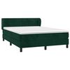 vidaXL Pat box spring cu saltea, verde &icirc;nchis, 140x200 cm, catifea