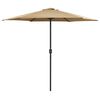 vidaXL Umbrelă de soare cu st&acirc;lp din aluminiu, taupe, 270x246 cm
