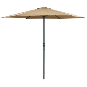 vidaXL Umbrelă de soare cu st&acirc;lp din aluminiu, taupe, 270x246 cm