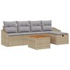 vidaXL Set de canapele pentru grădină 6 buc. Bej Rattan poli