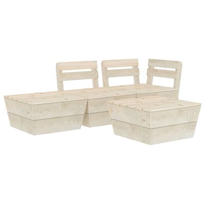 vidaXL Set de mobilier de grădină paleți, 4 piese, lemn molid tratat