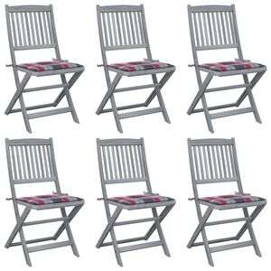 vidaXL Scaune pliante de exterior cu perne 6 buc. lemn masiv de acacia