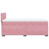 vidaXL Pat box spring cu saltea, roz, 100x200 cm, catifea