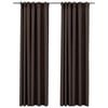 vidaXL Perdele opace aspect p&acirc;nză c&acirc;rlige 2 buc. gri taupe 140x225 cm