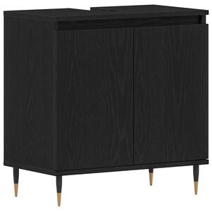 vidaXL Dulap pentru Chiuveta de Baie Stejar Negru 58 x 33 x 60 cm