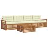 vidaXL Set de canapele de exterior cu pernă 5 pcs Natural și Crem