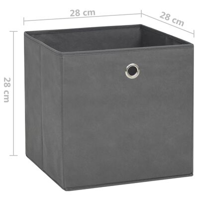 vidaXL Cutii depozitare, 10 buc., gri, 28x28x28 cm, material nețesut