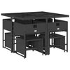 vidaXL Set mobilier de grădină cu perne, 9 piese, negru, poliratan