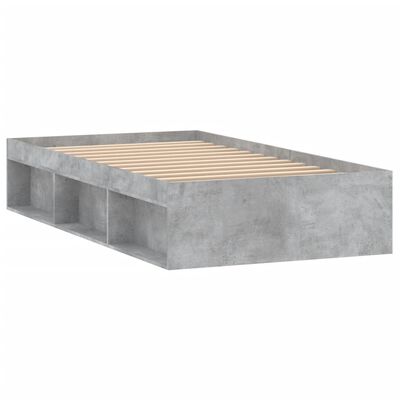 vidaXL Cadru pat, gri beton, 90x190 cm