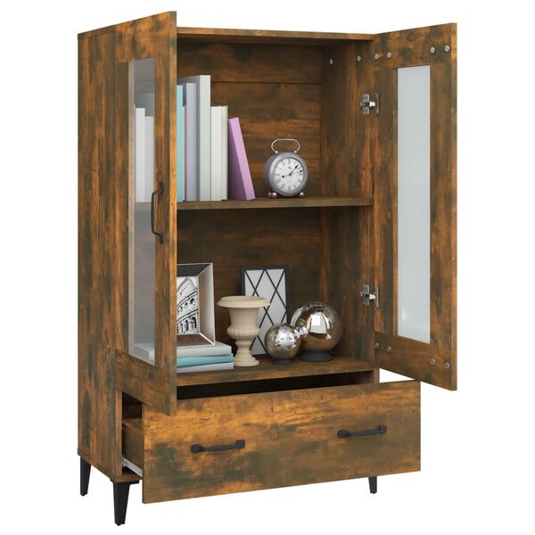 vidaXL Dulap înalt, stejar fumuriu, 70x31x115 cm, lemn prelucrat