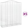 vidaXL Coșuri gabion arcuite, 5 buc, 200x50x220/240cm, fier galvanizat