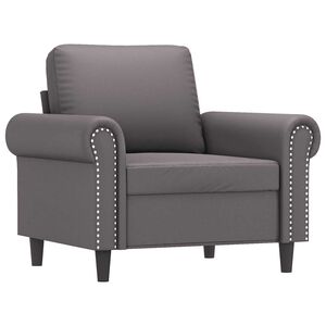 vidaXL Canapea de o persoană, gri, 60 cm, piele ecologică