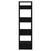 vidaXL Bibliotecă/Separator cameră negru 41x35x125 cm lemn masiv pin