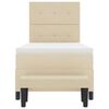 vidaXL Pat cu arcuri cu saltea cu headboard Crem 100 x 200 cm țesătură