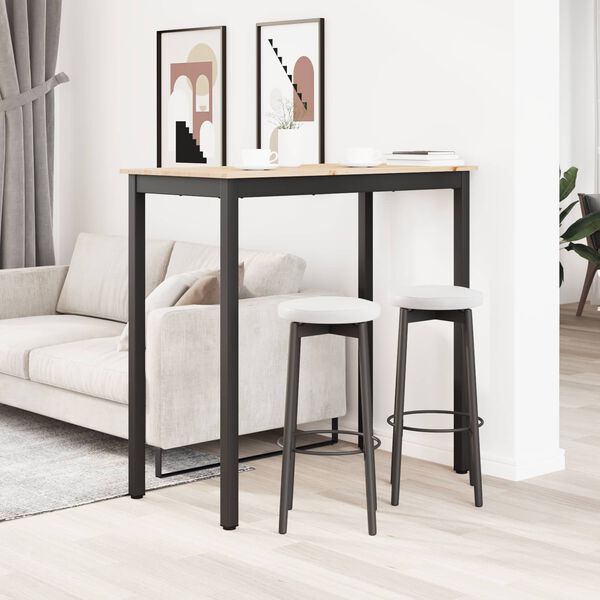 vidaXL Masă de bar natural 110 x 55 x 105 cm Lemn de pin masiv