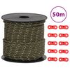 vidaXL Funie pentru cort cu benzi reflectorizante și chei, 50 m, 4 mm