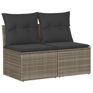 vidaXL Set mobilier grădină cu perne 2 piese gri poliratan/lemn acacia