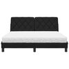 vidaXL Pat cu saltea, negru, 160x200 cm, textil