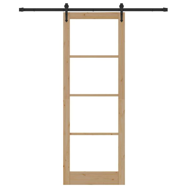 vidaXL Ușă glisantă Natural și Negru 83 x 232 cm