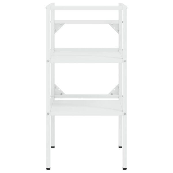 vidaXL Cadru lavoar baie cu chiuvetă &icirc;ncorporată, alb, fier