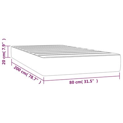 vidaXL Saltea de pat cu arcuri, gri, 80x200x20 cm, piele ecologică
