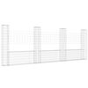 vidaXL Coș gabion &icirc;n formă de U cu 4 st&acirc;lpi, 380x20x150 cm, fier