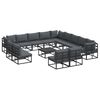 vidaXL Set de canapele pentru grădină 14 buc. Negru Aluminiu