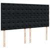 vidaXL Pat box spring cu saltea, negru, 180x200 cm, catifea