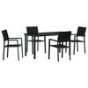 vidaXL Set de masă pentru grădină 5 buc. Negru
