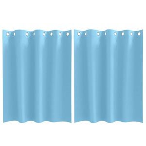 vidaXL Perdele Opaque cu Inel 2 buc. Albastru deschis 140 x 140 cm
