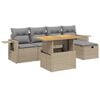 vidaXL Set canapele de grădină cu perne, 6 piese, bej, poliratan