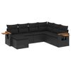 vidaXL Set canapele de grădină cu perne, 7 piese, negru, poliratan
