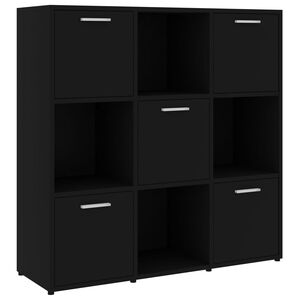 vidaXL Bibliotecă, negru, 90x30x90 cm, lemn prelucrat