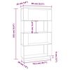vidaXL Bibliotecă/Separator cameră, gri, 80x25x132 cm, lemn masiv pin