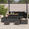 vidaXL Set de canapele pentru grădină cu pernă 9 pcs Negru Rattan poli