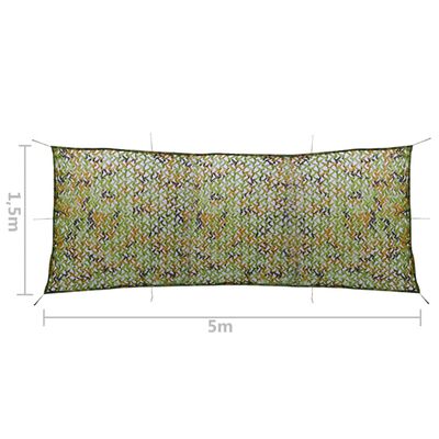 vidaXL Plasă de camuflaj cu geantă de depozitare, verde, 1,5x5 m