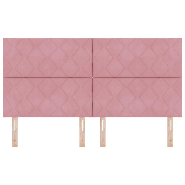 vidaXL Tăblie cap cu headboard Roz 180 cm Catifea