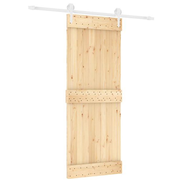 vidaXL Ușă glisantă cu set de feronerie 80x210 cm, lemn masiv de pin