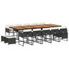 vidaXL Set mobilier de grădină cu perne, 15 piese, negru, poliratan