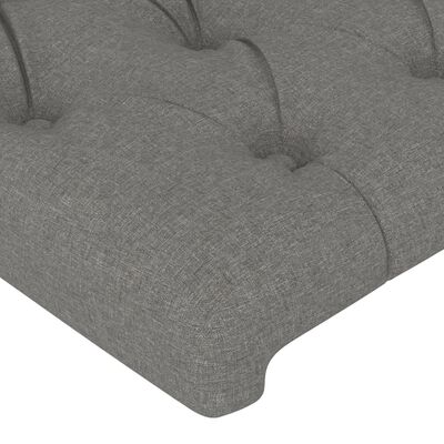 vidaXL Tăblii de pat, 2 buc, gri închis, 90x7x78/88 cm, textil
